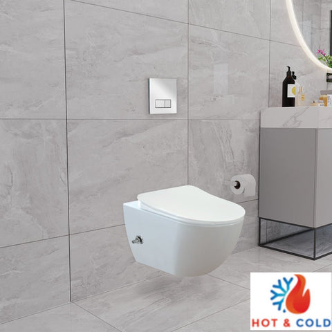 Franco Integrated Hot and Cold Wall Hung Combined Bidet Toilet With Soft Close Seat - www.ultrabathroom.com