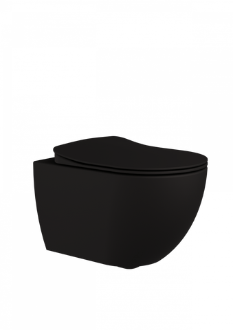Franco Matt Black Wall Hung Combined Bidet Toilet With Soft Close Seat - www.ultrabathroom.com