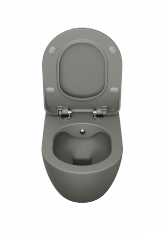 Franco Rimless Cool Grey Wall Hung Combined Bidet Toilet With Soft Close Seat - www.ultrabathroom.com
