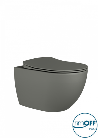 Franco Rimless Cool Grey Wall Hung Combined Bidet Toilet With Soft Close Seat - www.ultrabathroom.com