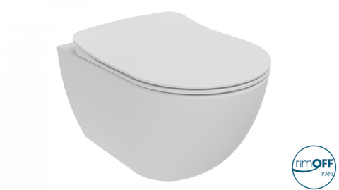 Franco Rimless Pearl Matt White Wall Hung Combined Bidet Toilet With Soft Close Seat - www.ultrabathroom.com