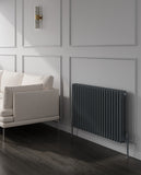 Reina Colona Horizontal 3 Column Radiator in Anthracite Finish - www.ultrabathroom.com