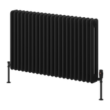 Reina Hedingham Horizontal Steel Column Radiator - Black Finish - www.ultrabathroom.com