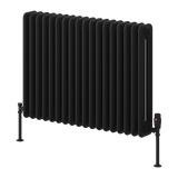 Reina Hedingham Horizontal Steel Column Radiator - Black Finish - www.ultrabathroom.com