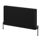 Reina Hedingham Horizontal Steel Column Radiator - Black Finish - www.ultrabathroom.com