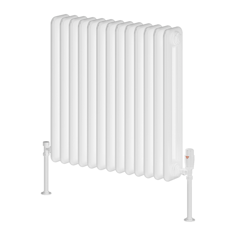 Reina Hedingham Horizontal Steel Column Radiator - White Finish - www.ultrabathroom.com