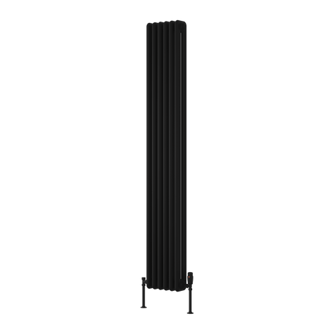 Reina Hedingham Vertical Column Radiators in Black - www.ultrabathroom.com