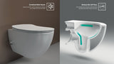 Franco Rimless Cool Grey Wall Hung Combined Bidet Toilet With Soft Close Seat