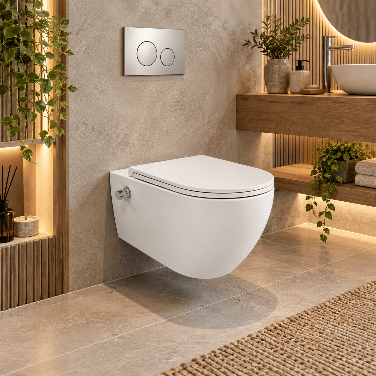 Rocco Integrated Rimless Wall Hung Combined Bidet Toilet with Soft Close Seat - www.ultrabathroom.com