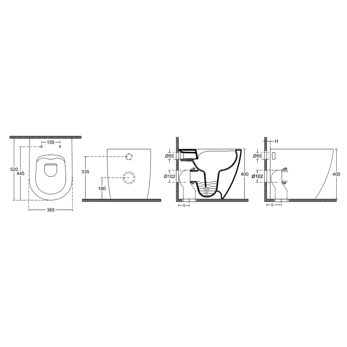 Rocco Rimless Back to Wall Combined Bidet Toilet with Soft Close Seat - www.ultrabathroom.com