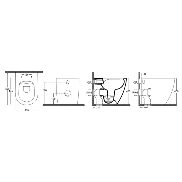 Rocco Rimless Back to Wall Combined Bidet Toilet with Soft Close Seat - www.ultrabathroom.com