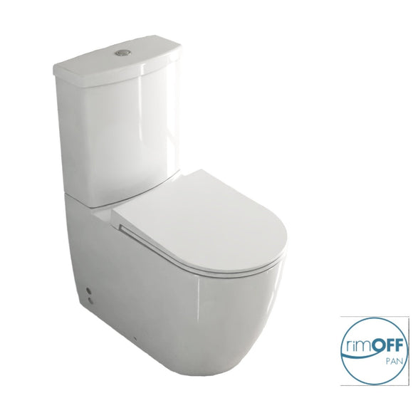 Salvo Rimless Closed Couple Combined Bidet Toilet with Soft Close Seat - www.ultrabathroom.com