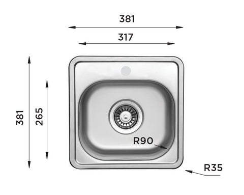 Ukinox Comfort CO 381.381 Kitchen Sink, 860×500mm — Satin Stainless Steel - www.ultrabathroom.com