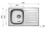Ukinox Comfort CO 780.480 Kitchen Sink, 780×480mm — Satin Stainless Steel - www.ultrabathroom.com