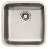 Ukinox D 400/R50 Undermount Kitchen Sink, 400×400mm — Polished Stainless Steel - www.ultrabathroom.com