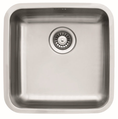 Ukinox D 400/R50 Undermount Kitchen Sink, 400×400mm — Polished Stainless Steel - www.ultrabathroom.com
