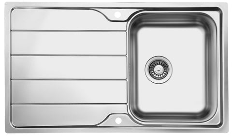 Ukinox Lines LN 860.500 Kitchen Sink, 860Γ500mm β Polished Stainless Steel - www.ultrabathroom.com
