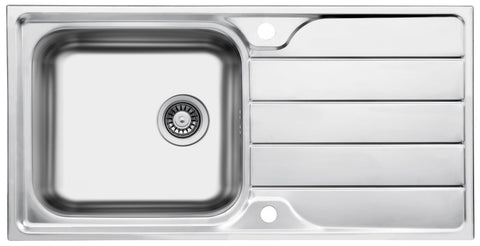 Ukinox LN 1000.500 Kitchen Sink, 1000×500mm — Polished Stainless Steel - www.ultrabathroom.com