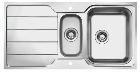 Ukinox LN 1000.500.15 Kitchen Sink, 1000×500mm — Polished Stainless Steel - www.ultrabathroom.com