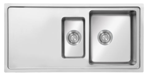 Ukinox Micro Flat MF 1000.500.15 Kitchen Sink, 1000×500mm — Polished Stainless Steel - www.ultrabathroom.com