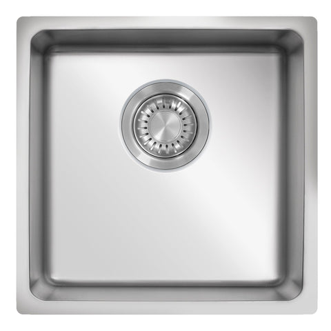 Ukinox Micro Series ME 340.340 Kitchen Sink, 380×380mm — Polished Stainless Steel - www.ultrabathroom.com