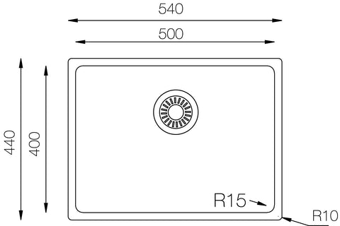 Ukinox Micro Series ME 500 Kitchen Sink, 500Γ400mm β Polished Stainless Steel - www.ultrabathroom.com