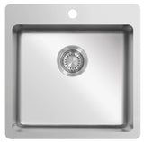 Ukinox Micro Series ME 500.500 Kitchen Sink, 504×504mm — Polished Stainless Steel - www.ultrabathroom.com