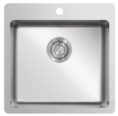 Ukinox Micro Series ME 500.500 Kitchen Sink, 504Γ504mm β Polished Stainless Steel - www.ultrabathroom.com
