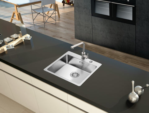 Ukinox Micro Series ME 500.500 Kitchen Sink, 504Γ504mm β Polished Stainless Steel - www.ultrabathroom.com