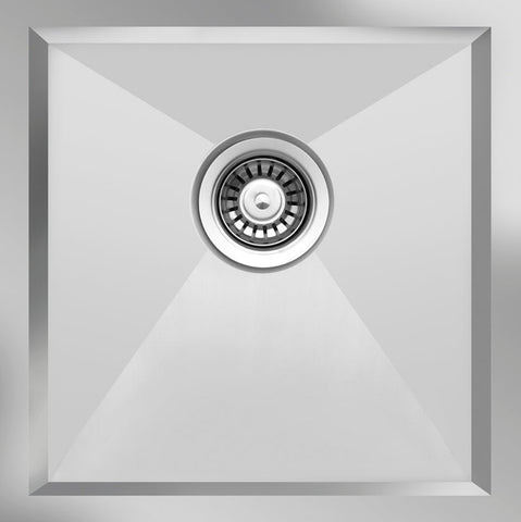 Ukinox Zeroline ZRL 400 Kitchen Sink, 400×440mm — Polished Stainless Steel - www.ultrabathroom.com