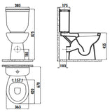 Prem Comfort Height Closed Couple Combined Bidet Toilet With Soft Close Seat