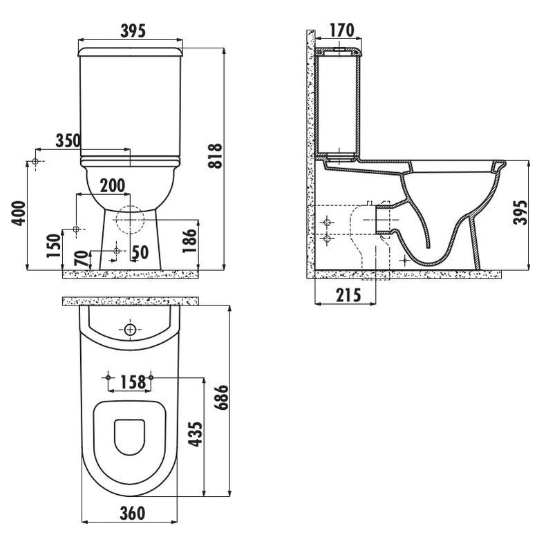 Celino Closed Couple Bidet Toilet With Soft Close Seat - www.ultrabathroom.com