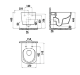 Elegance Rimless Wall Hung Combined Bidet Toilet With Soft Close Seat - www.ultrabathroom.com