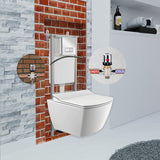 Elegance Rimless Wall Hung Combined Bidet Toilet With Soft Close Seat - www.ultrabathroom.com