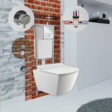 Elegance Rimless Wall Hung Combined Bidet Toilet With Soft Close Seat - www.ultrabathroom.com