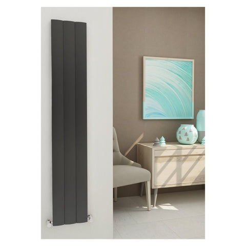 Energy Alaska Vertical Aluminium Radiators White / Anthracite - www.ultrabathroom.com