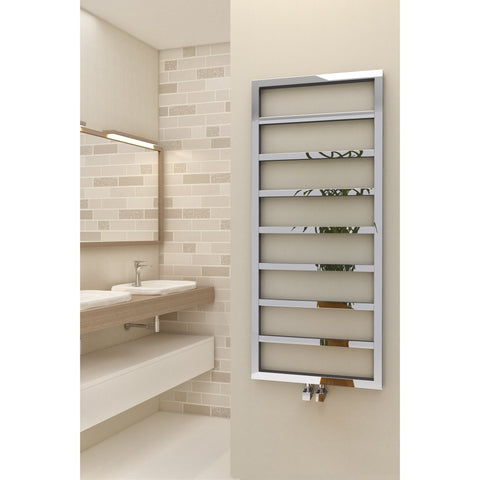 Energy Manhattan Stainless Steel Designer Heated Towel Rail, 500 x 1200 mm - Polished Finish - www.ultrabathroom.com