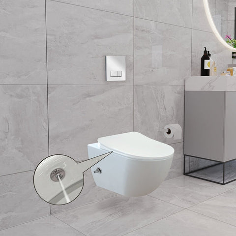 Franco Integrated Rimless Wall Hung Combined Bidet Toilet With Soft Close Seat - www.ultrabathroom.com