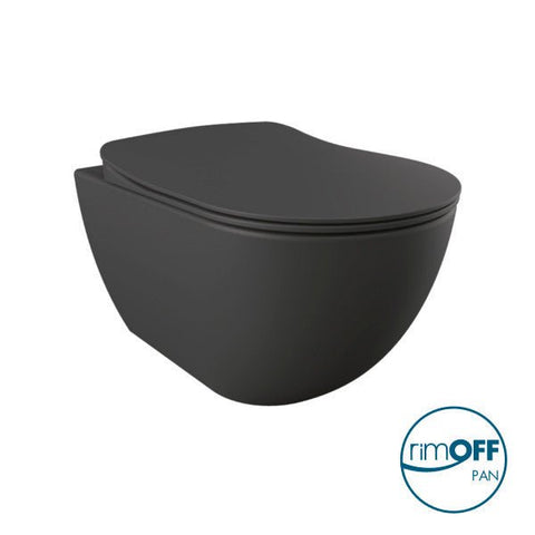 Franco Rimless Anthracite Wall Hung Combined Bidet Toilet With Soft Close Seat - www.ultrabathroom.com