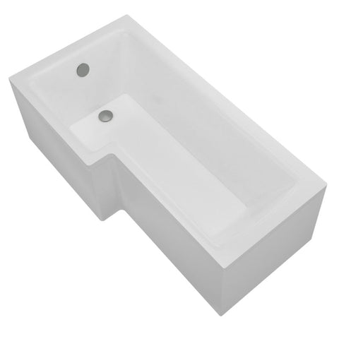 L - Shaped Shower Bath 1700 mm - Left Handed - www.ultrabathroom.com