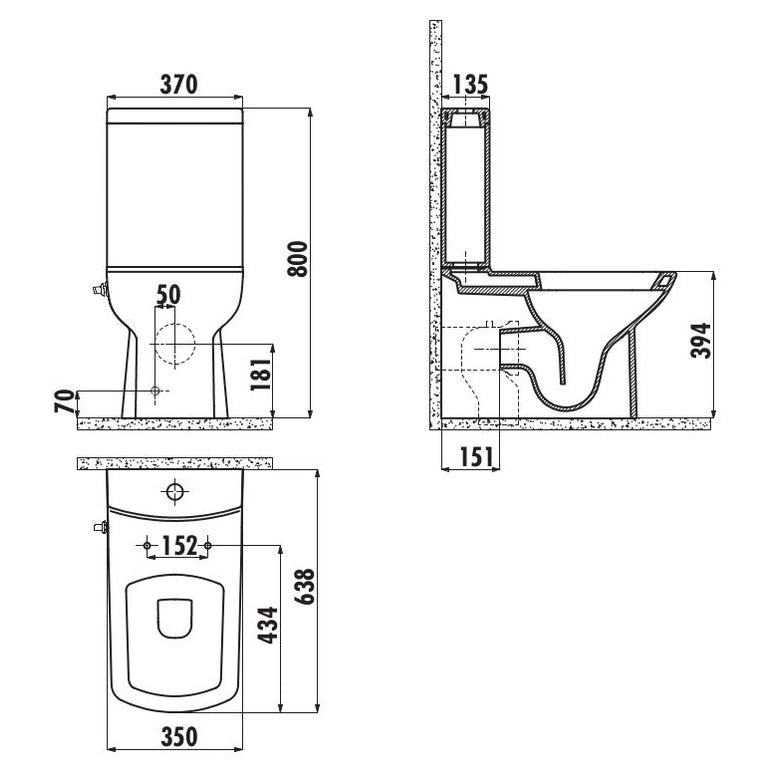 Laura Integrated Closed Couple Bidet Toilet With Soft Close Seat - www.ultrabathroom.com