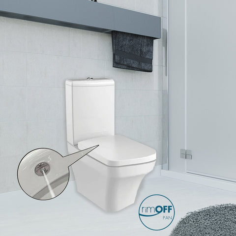 Lima RIMLESS Closed Couple Combined Bidet Toilet With Soft Close Seat - www.ultrabathroom.com