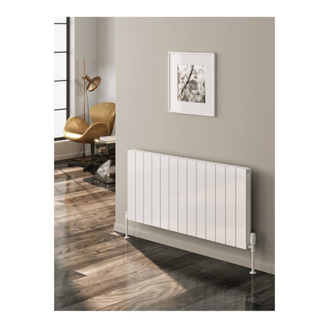 Reina Casina Horizontal Double Panel White / Anthracite Finish Aluminium Designer Radiator - www.ultrabathroom.com