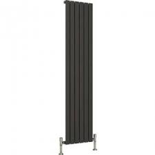 Reina Flat Vertical Single Panel Anthracite Finish Designer Radiator - www.ultrabathroom.com