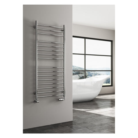 Reina Luna Vertical Flat Stainless Steel Polished Finish Designer Towel Rail - www.ultrabathroom.com