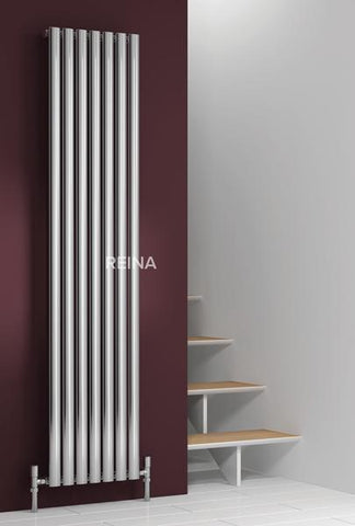 Reina Nerox Vertical Single Panel Polished Finish Stainless Steel Designer Radiators - www.ultrabathroom.com