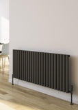 Reina Neval Horizontal Single Aluminium Designer Radiators in White / Anthracite Finish - www.ultrabathroom.com