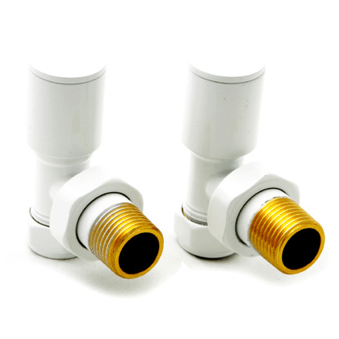 Reina Portland Angled 15mm White Finish Radiator Valves - www.ultrabathroom.com