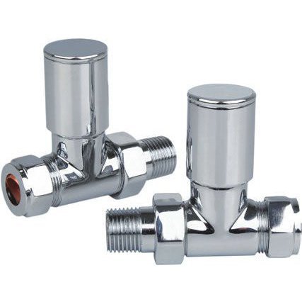 Reina Portland Straight 15 mm Chrome Finish Radiator Valves - www.ultrabathroom.com