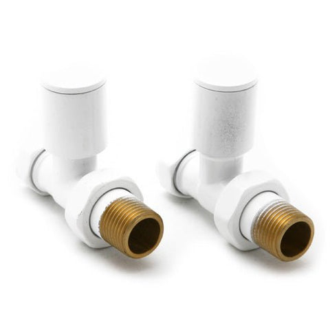 Reina Portland Straight 15 mm White Finish Radiator Valves - www.ultrabathroom.com